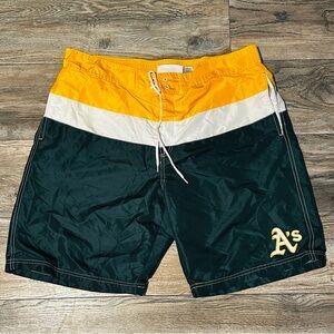 Oakland Athletics  Sports by Carl Banks All Star swim trunks in green and gold